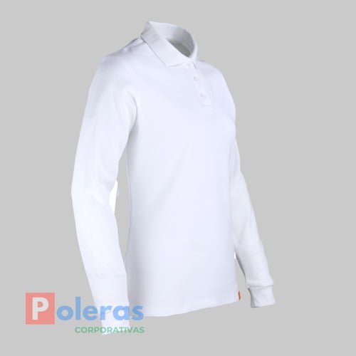 ᐉ Polera de Pique Manga Larga Mujer 80 20 Poleras Corporativas Chile