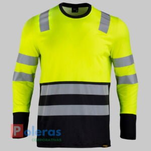 comprar Polera Hibrida Cuello Redondo HI VIS Bi Color