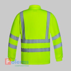 comprar Poleras Dry Fit Cuello Camisero Manga Larga Con Cinta Reflectiva