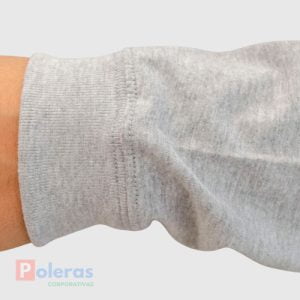 polera cuello redondo manga larga hombre gris