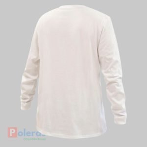 polera de cuello redondo manga larga hombre blanca