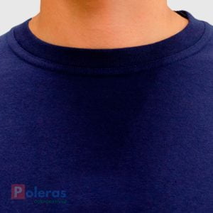 polera hombre algodon manga larga azul marino